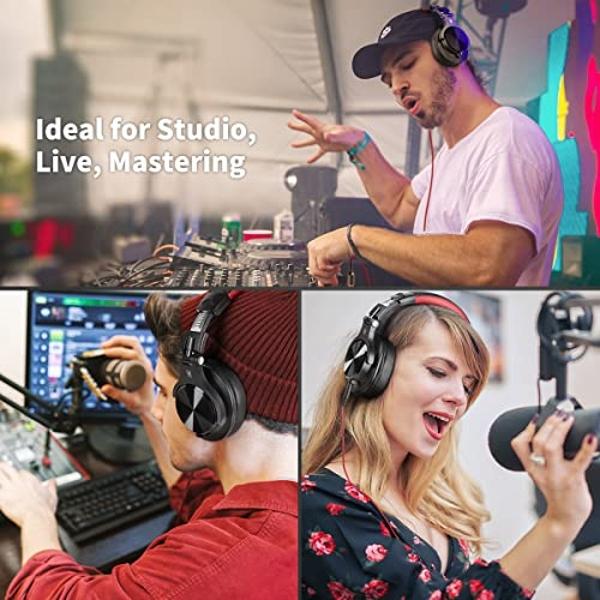 OneOdio A71 Hi-Res Studio Recording Headphones - Wired Over Ear Headphones with SharePort, Monitoring Mixing Foldable Headset with Stereo Sound, 3.5/6.35MM Jack for PC Computer DJ 
