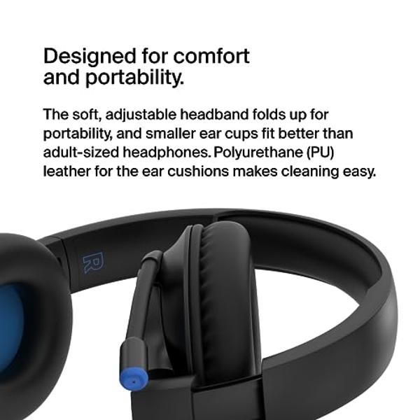 Belkin SoundForm Inspire Wireless Over-Ear Headset for Kids, Online Learning & Travel w/Built-in Microphone, 85dB Safe Volume Limit, 35H Battery - Compatible w/iPhone, iPad, Galaxy