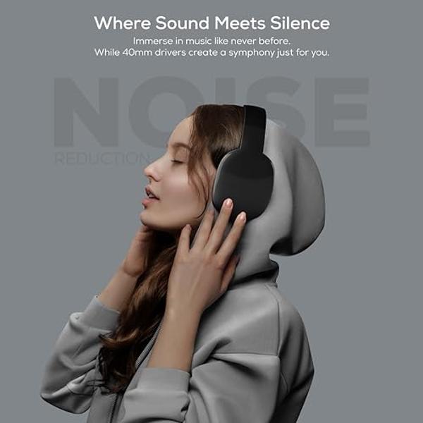 Gabba Goods Wireless Over Ear Bluetooth Headphones with Microphone - Wireless Headset -Noise Reduction - Bluetooth, Wired,Built in Micro SD for Travel, Home, Work TV,PC,Gaming,Cell