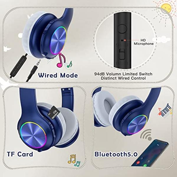 Bluetooth Headset with Microphone,V5.1,Noise Canceling Wireless On Ear Headphones, Bluetooth Headphones with Mic, Phone Headset Mute Button for Laptop, Skype, Call Centers, Office,