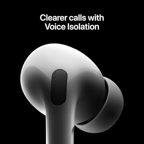 Apple AirPods Pro 2 Wireless Earbuds, Active Noise Cancellation, Hearing Aid Feature, Bluetooth Headphones, Transparency, Personalized Spatial Audio, High-Fidelity Sound, H2 Chip, 