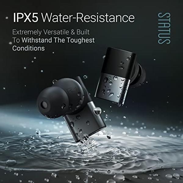 Status Audio Between Pro True Wireless Earbuds - Small Charging Case - 4 Microphones - Hybrid Triple Driver - 12 + 36 Hour Battery - Bluetooth 5.2 - Noise-Isolating Fit - IPX5 Wate