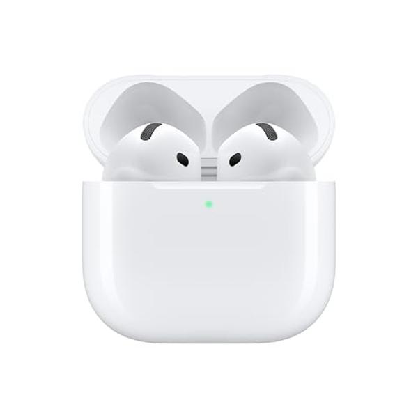 Apple AirPods 4 Wireless Earbuds, Bluetooth Headphones, with Active Noise Cancellation, Adaptive Audio, Transparency Mode, Personalized Spatial Audio, USB-C Charging Case, Wireless