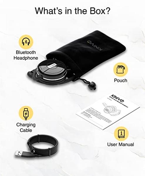 Kinivo BTH240 PRO Bluetooth Wireless Headphones (On-Ear, HiFi Stereo Music, 30 Hours Playtime, Built-in Mic, Foldable Headset, Hands-Free Calling)