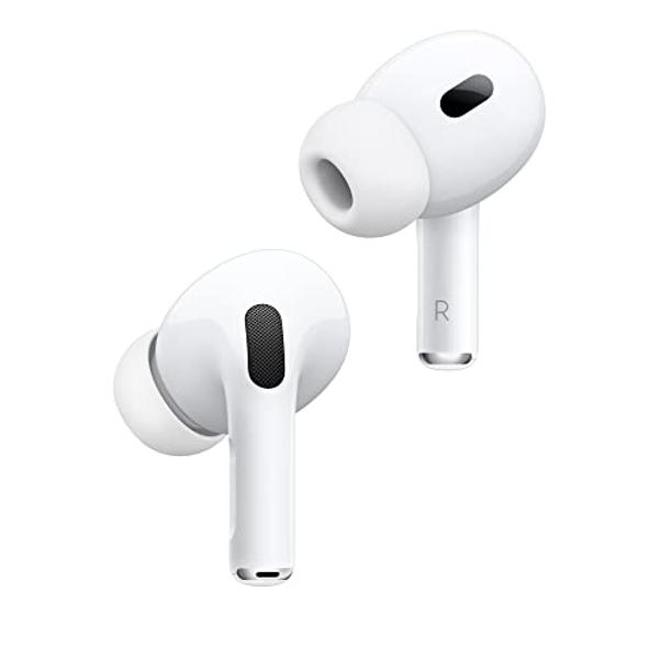 Apple AirPods Pro 2 Wireless Earbuds, Active Noise Cancellation, Hearing Aid Feature, Bluetooth Headphones, Transparency, Personalized Spatial Audio, High-Fidelity Sound, H2 Chip, 