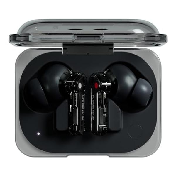 Nothing Ear (a) Wireless Earbuds with ChatGPT Integration, 45dB Hybrid Noise Cancelling Earbuds, Hi-Res Audio, Advanced Equaliser, Dual Connect, 6 Mics,42.5H Playtime Ear buds Wire