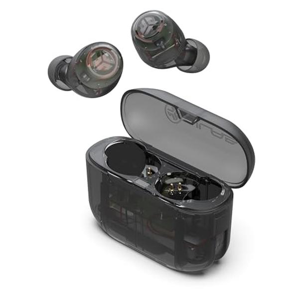 JLab Go Air Pop True Wireless Bluetooth Earbuds & Charging Case, Clear, Dual Connect, IPX4 Sweat Resistance, Bluetooth 5 Connection, 3 EQ Sound Settings Signature, Balanced, Bass B