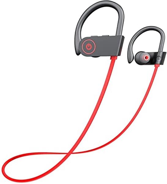 Otium Bluetooth Headphones, Wireless Earbuds IPX7 Waterproof Sports Earphones with Mic HD Stereo Sweatproof in-Ear Earbuds Gym Running Workout 15 Hour Battery Sound Isolation Heads