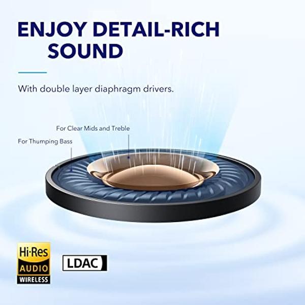 soundcore by Anker Space A40 Adaptive Active Noise Cancelling Wireless Earbuds, Reduce Noise by Up to 98%, Ultra Long 50H Playtime, Hi-Res Sound, App Customization, Wireless Charge
