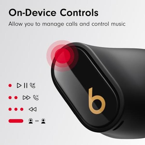Beats Studio Buds + | True Wireless Noise Cancelling Earbuds, Enhanced Apple & Android Compatibility, Built-in Microphone, Sweat Resistant Bluetooth Headphones, Spatial Audio - Bla