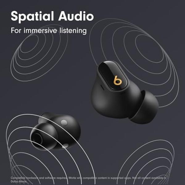 Beats Studio Buds + | True Wireless Noise Cancelling Earbuds, Enhanced Apple & Android Compatibility, Built-in Microphone, Sweat Resistant Bluetooth Headphones, Spatial Audio - Bla