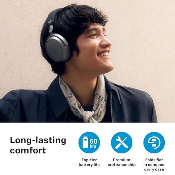 Sennheiser MOMENTUM 4 Wireless Headphones, Bluetooth for Crystal-Clear Calls w/Adaptive Noise Cancellation, 60h Battery Life, Customizable Sound & Lightweight Folding Design, Graph