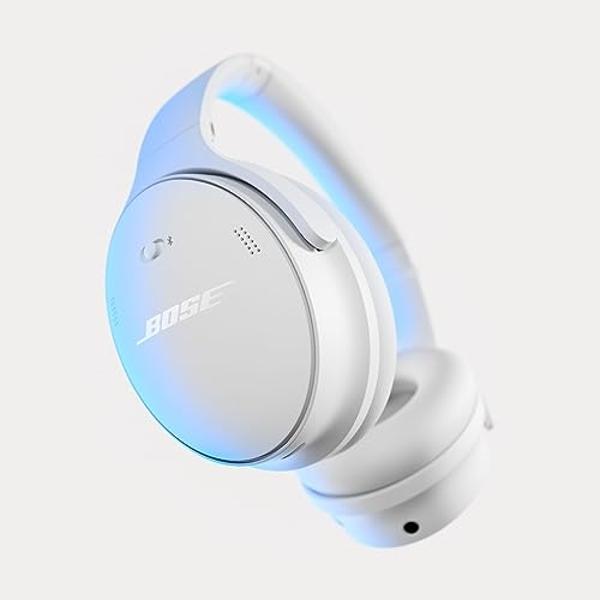 Bose QuietComfort Wireless Noise Cancelling Headphones, Bluetooth Over Ear Headphones with Up to 24 Hours of Battery Life, White Smoke (Renewed)