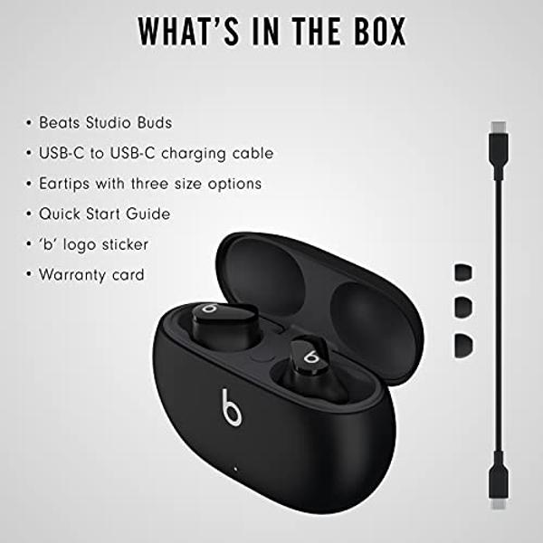 Beats Studio Buds - True Wireless Noise Cancelling Earbuds - Compatible with Apple & Android, Built-in Microphone, IPX4 Rating, Sweat Resistant Earphones, Class 1 Bluetooth Headpho