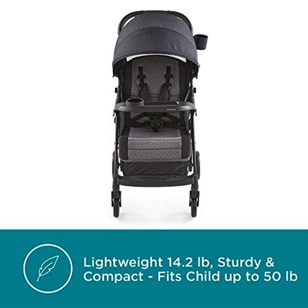 Contours Quick Elite Baby Stroller, Lightweight Compact Travel Stroller, Toddler Stroller, Infant Car Seat Compatibility, Multi-Position Seat Recline, Sun Canopy, 5-Point Safety Ha
