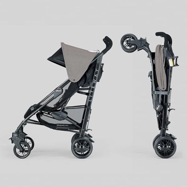 Chicco Liteway® Stroller, Compact Fold Lightweight Aluminum Frame Umbrella Baby Stroller, for Use with Babies and Toddlers up to 40 lbs. | Dune/Brown
