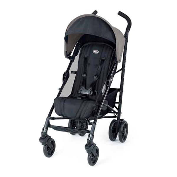Chicco Liteway® Stroller, Compact Fold Lightweight Aluminum Frame Umbrella Baby Stroller, for Use with Babies and Toddlers up to 40 lbs. | Dune/Brown