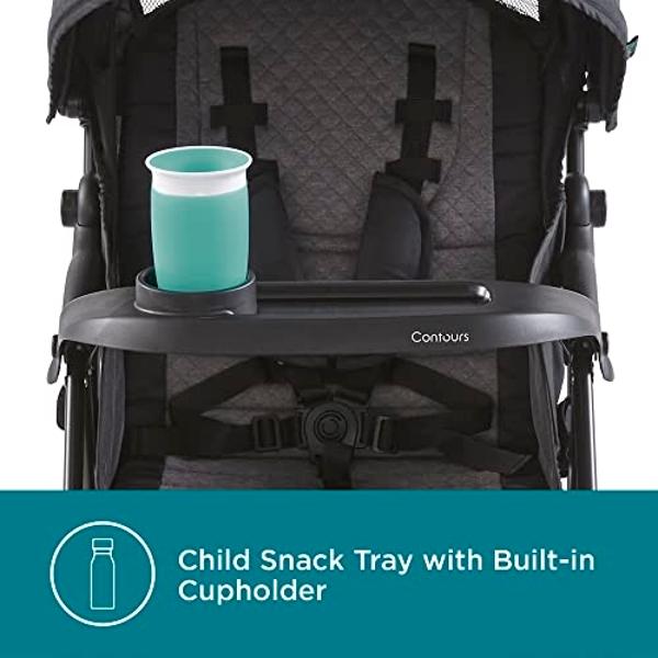 Contours Quick Elite Baby Stroller, Lightweight Compact Travel Stroller, Toddler Stroller, Infant Car Seat Compatibility, Multi-Position Seat Recline, Sun Canopy, 5-Point Safety Ha