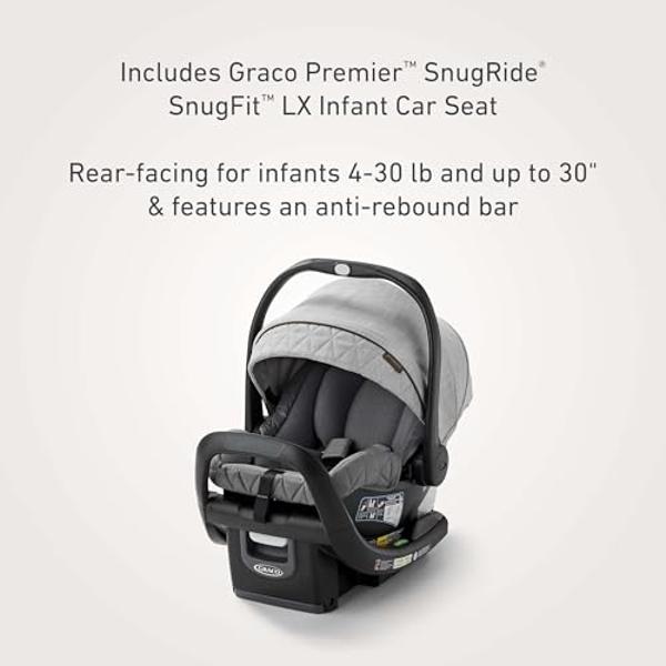 Graco Premier Merge Travel System, Stroller Car Seat Combo, Includes SnugRide SnugFit 35 LX ICS, Midtown