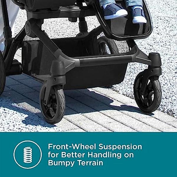 Contours Element Side-by-Side Convertible Toddler and Baby Stroller Single-to-Double, Reversible Seating Options, Infant Seat Compatible, Spacious Storage, UPF 50 Sun Canopy - Stea