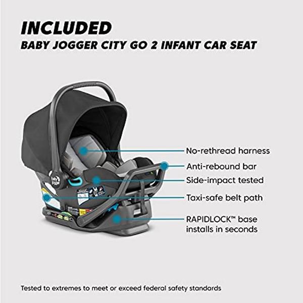 Baby Jogger City Select 2 Single-to-Double Modular Stroller, Eco Collection, Harbor & Tencel Grey