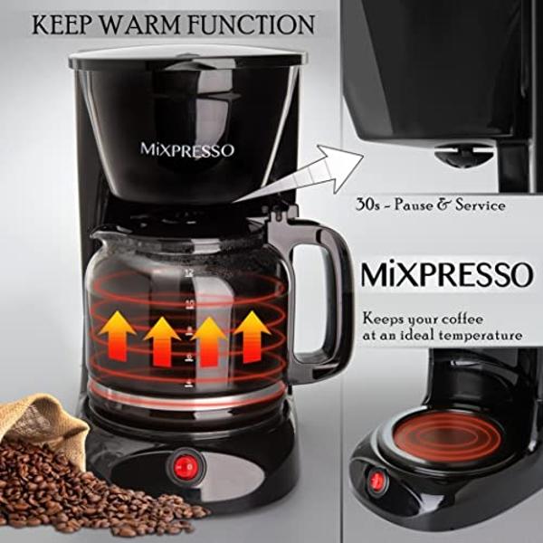 Capresso 5-Cup Mini Drip Coffee Maker, Black and Stainless Steel