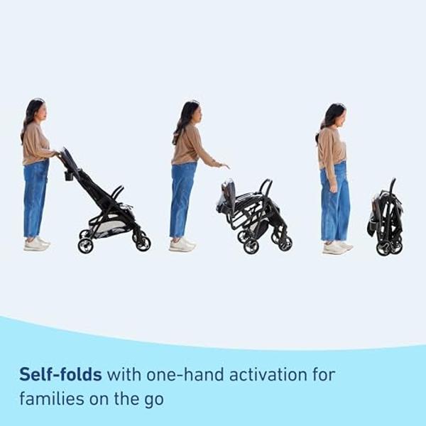 Graco Ready2Jet Travel System – Overhead Friendly Compact Travel Stroller with Automatic Fold and SnugRide Infant Car Seat
