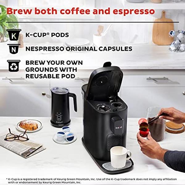 Instant Pot Pod, 3-in-1 Espresso, K-Cup Pod and Ground Coffee Maker, From the Makers of Instant Pot with Reusable Coffee Pod for Ground Coffee, 2 to 12oz. Brew Sizes, 68oz Reservoi