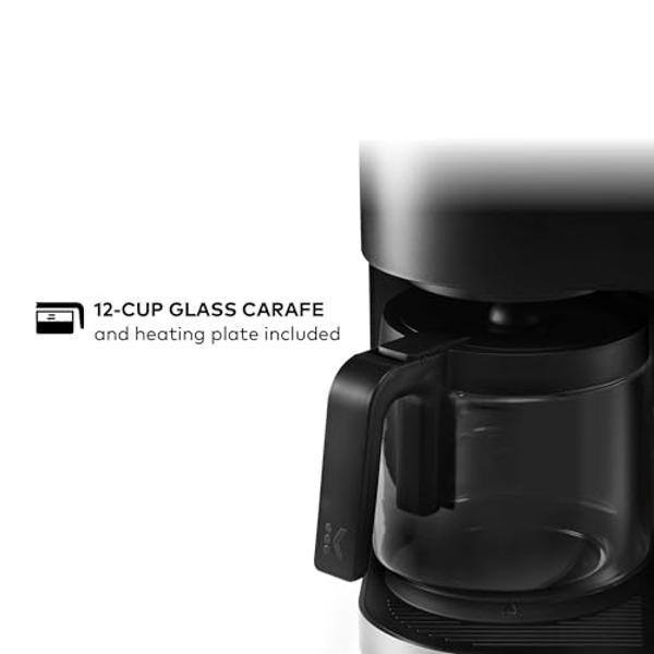 Taylor Swoden 12-Cup Programmable Coffee Maker, Regular & Strong Brew Drip Coffee Machine for Home and Office, Glass Carafe, Pause & Serve, Auto Shut Off, Black & Stainless Steel