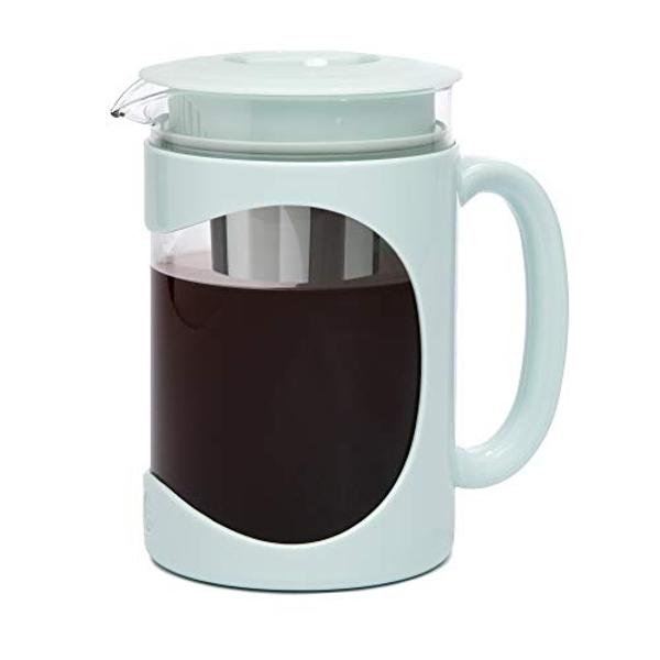 County Line Kitchen Glass Cold Brew Coffee Maker with Lid - Wide Mouth, 2 Quart (64 oz) - Heavy Duty, Leak Proof - Sun & Iced Tea Pitcher, Cold Brew Coffee, Breast Milk Storage, Wa