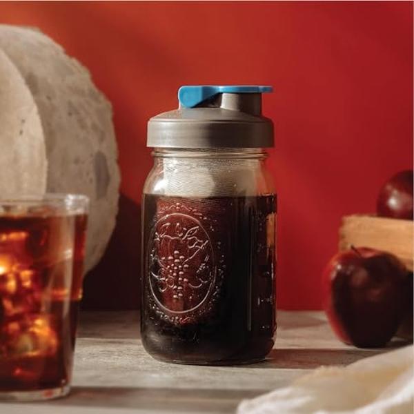 County Line Kitchen Glass Cold Brew Coffee Maker with Lid - Wide Mouth, 2 Quart (64 oz) - Heavy Duty, Leak Proof - Sun & Iced Tea Pitcher, Cold Brew Coffee, Breast Milk Storage, Wa