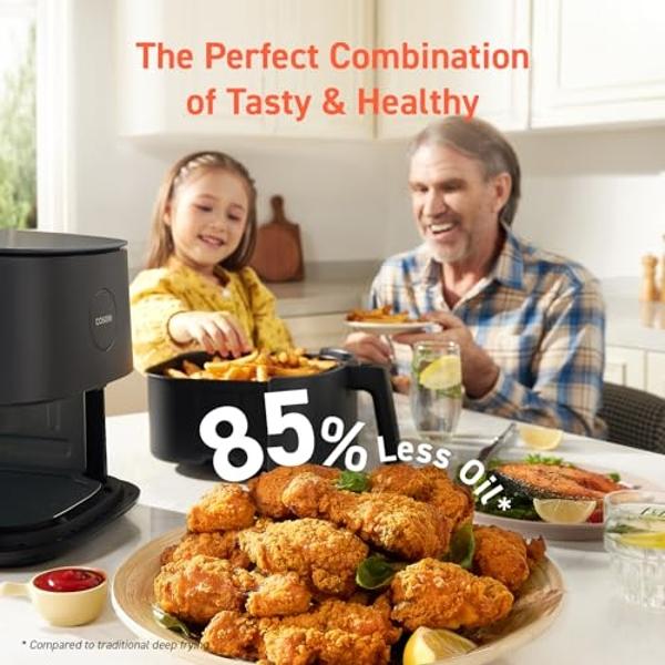 COSORI Air Fryer Pro 9-in-1, Compact 5QT, 450℉: Half Time & Chef-Grade Cook, One-Wipe Clean Glass Panel, 130+ In-App Recipes with Nutritional Info, Nonstick & Dishwasher-Safe Baske
