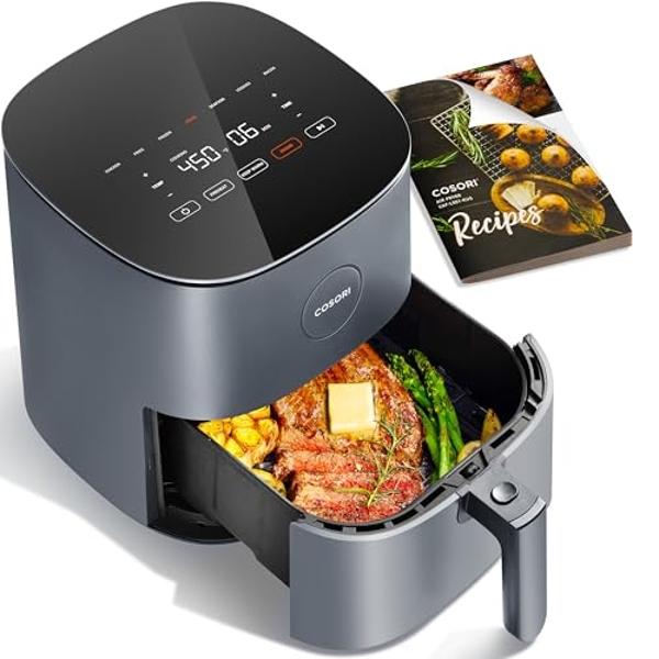 COSORI Air Fryer Pro 9-in-1, Compact 5QT, 450℉: Half Time & Chef-Grade Cook, One-Wipe Clean Glass Panel, 130+ In-App Recipes with Nutritional Info, Nonstick & Dishwasher-Safe Baske