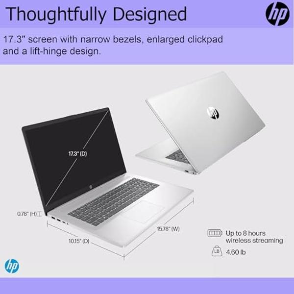HP Laptop with Wireless Buds, 17.3" HD Display, Touch Screen, 16GB RAM, 512GB SSD Drive, Intel 6-Core Processor, HDMI, USB-Type C, Windows 11