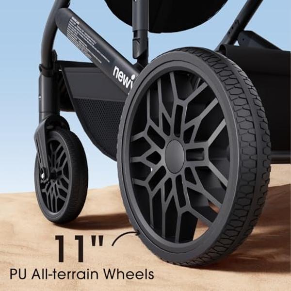 newyoo Baby Stroller, Infant Bassinet Strollers w Convertible/Reversible Seat & Cup Holder, Coches para Bebes, 2 in 1 Rear-Facing Pram from Newborn to Toddler, One-Hand Easy Fold, 