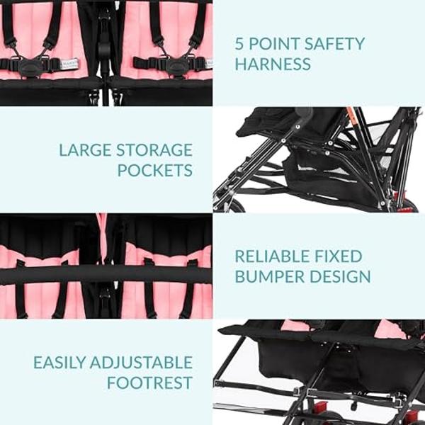 Gladly Family Anthem2 2-Seat All-Terrain Wagon Stroller with Easy Push and Pull, Removable XL Canopies, and Sturdy, Safe Folding for Storage and Transport, Electric Silver