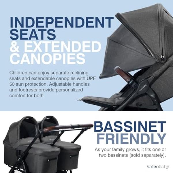 Gladly Family Anthem2 2-Seat All-Terrain Wagon Stroller with Easy Push and Pull, Removable XL Canopies, and Sturdy, Safe Folding for Storage and Transport, Electric Silver
