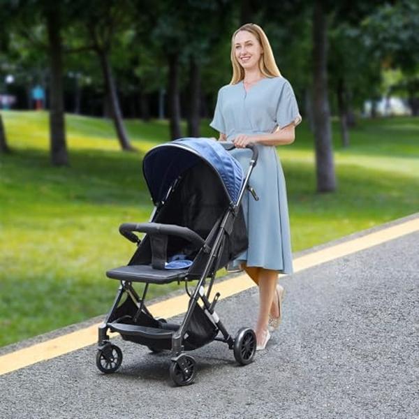 TIEBLU Umbrella Strollers for Toddlers 1-5, Travel Stroller for Airplane, Baby Stroller with Adjustable Canopy, Storage Basket
