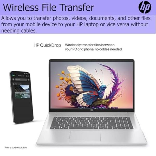 HP Laptop with Wireless Buds, 17.3" HD Display, Touch Screen, 16GB RAM, 512GB SSD Drive, Intel 6-Core Processor, HDMI, USB-Type C, Windows 11