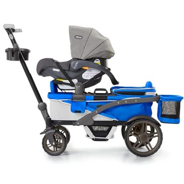 Gladly Family Anthem2 2-Seat All-Terrain Wagon Stroller with Easy Push and Pull, Removable XL Canopies, and Sturdy, Safe Folding for Storage and Transport, Electric Silver