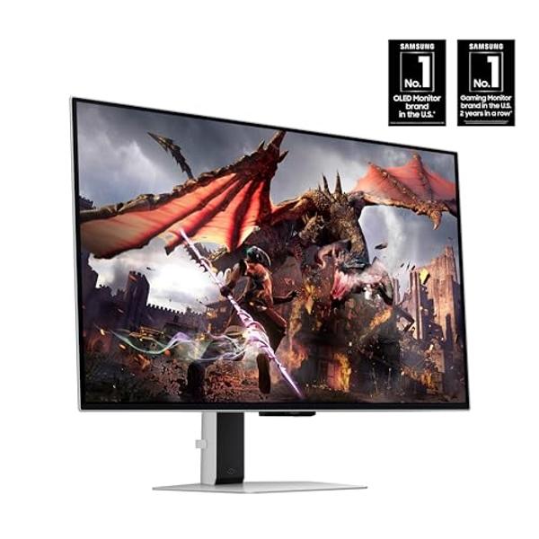 SAMSUNG 32" Odyssey OLED G8 (G80SD) Series 4K UHD G-Sync Compatible, QD-OLED Gaming Monitor, 240Hz, 0.03ms, Glare-Free Display, Sleek Metal Design, 3 Yr Warranty, LS32DG802SNXZA, 2