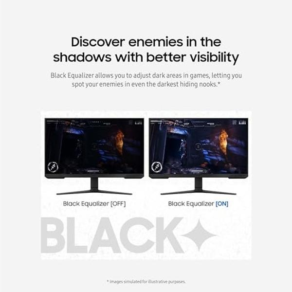 SAMSUNG 24-Inch Odyssey G3 (G30D) Series FHD Gaming Monitor, 1ms, 180Hz, AMD FreeSync, Adjustable Stand, Black Equalizer, Virtual Aim Point, Eye Saver Mode, Flicker-Free, LS24DG302