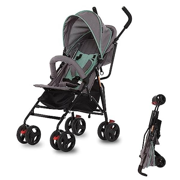 Dream On Me Vista Moonwalk Baby Stroller in Mint, Lightweight Infant Stroller with Compact Fold, Multi-Position Recline Umbrella Stroller with Canopy, Extra Large Storage and Cup H