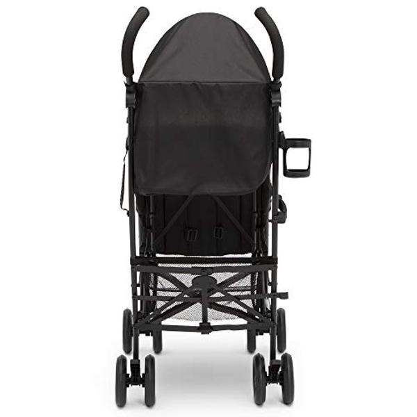 Jeep PowerGlyde Plus Stroller by Delta Children Lightweight Travel Stroller with Smoothest Ride, Aluminum Frame, 4-Position Recline, Extra Large Storage Basket, Black