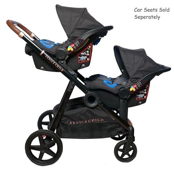 Gladly Family Anthem2 2-Seat All-Terrain Wagon Stroller with Easy Push and Pull, Removable XL Canopies, and Sturdy, Safe Folding for Storage and Transport, Electric Silver