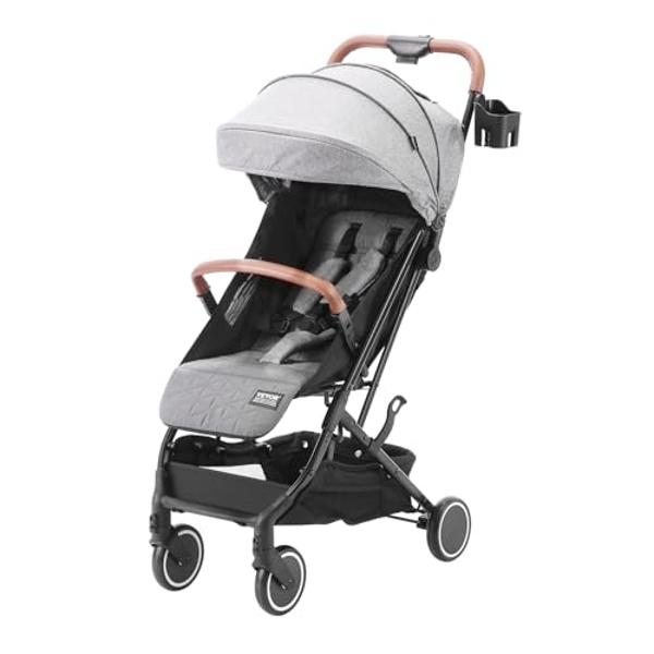 VEVOR Standard Baby Infant Stroller with 95-150 Adjustable Backrest & 0/90 Adjustable Footrest, Newborn Stroller with Cup Holder and Carry Bag, Dark Grey