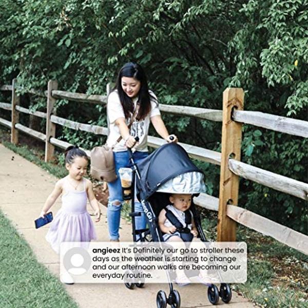 Jeep PowerGlyde Plus Stroller by Delta Children Lightweight Travel Stroller with Smoothest Ride, Aluminum Frame, 4-Position Recline, Extra Large Storage Basket, Black