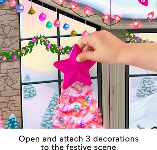 Fisher-Price Little People Barbie Toddler Toy Advent Calendar Playset, 24 Christmas Figures & Pieces for Pretend Play Kids Ages 18+ Months
