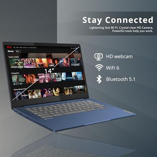 Lenovo IdeaPad Slim 3 Chromebook, 14" FHD Touchscreen, MediaTek Kompanio 520 Processor, 4GB LPDDR4X RAM, 352GB Storage (64GB eMMC + 288GB Docking Station Set), WiFi 6, Webcam, Chro
