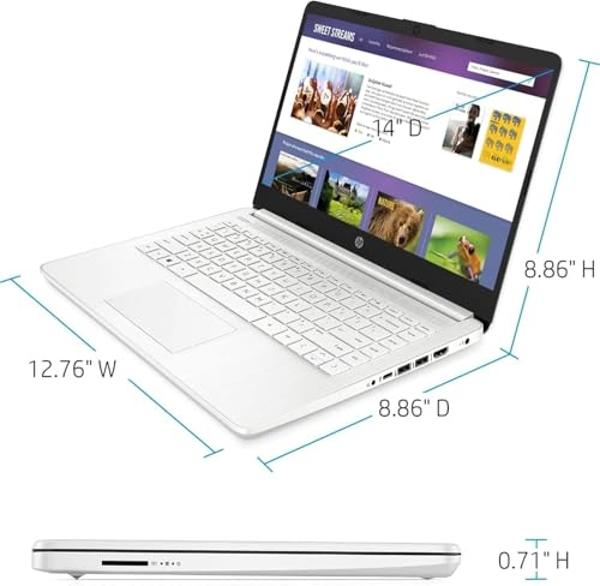 HP 14 Laptop • Back to School Limited Edition with Microsoft 365 • 4-Core Intel CPU • 32GB RAM • 1600GB Storage (64GB OnBoard • withHP P500 512GB External SSD + 1TB OneDrive) • Sno